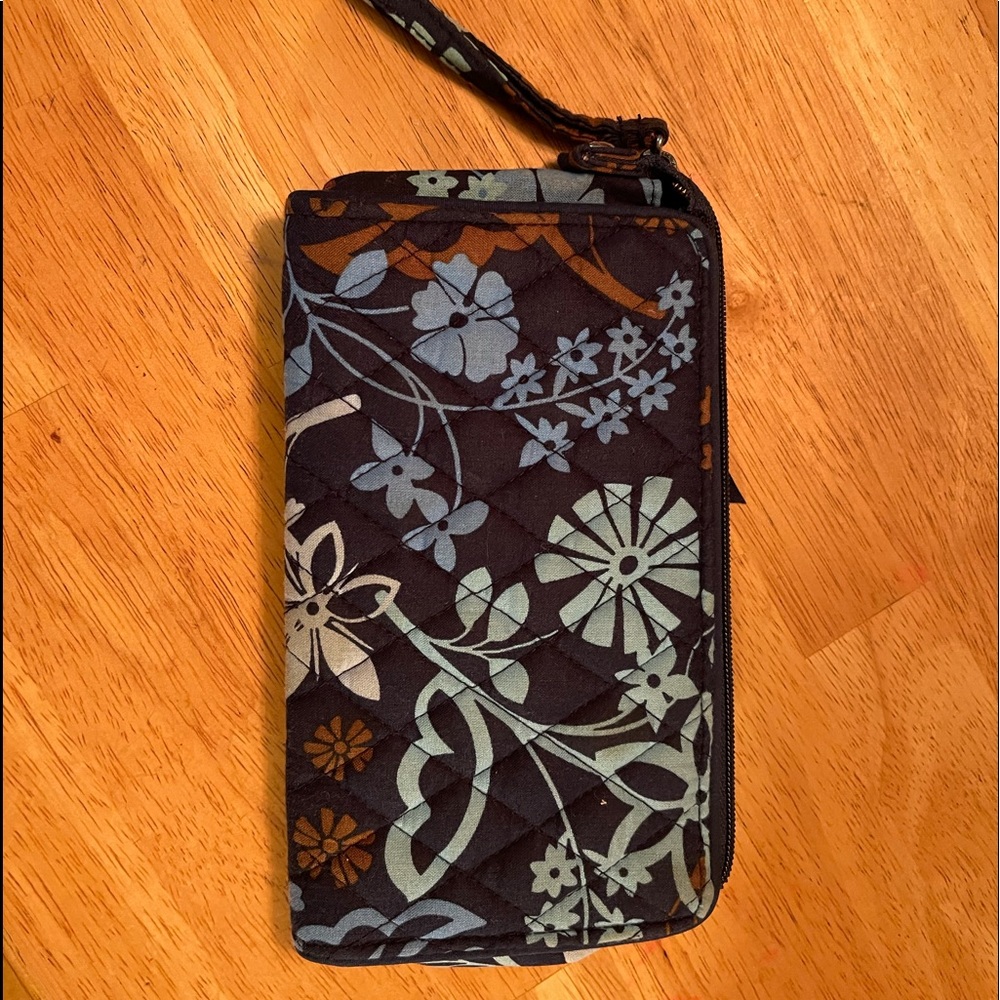 Vera Bradley blue and brown Java wallet